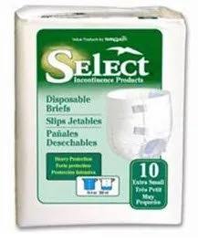 Tranquility Select Incontinence Disposable Briefs- X-Small, White CS/100
