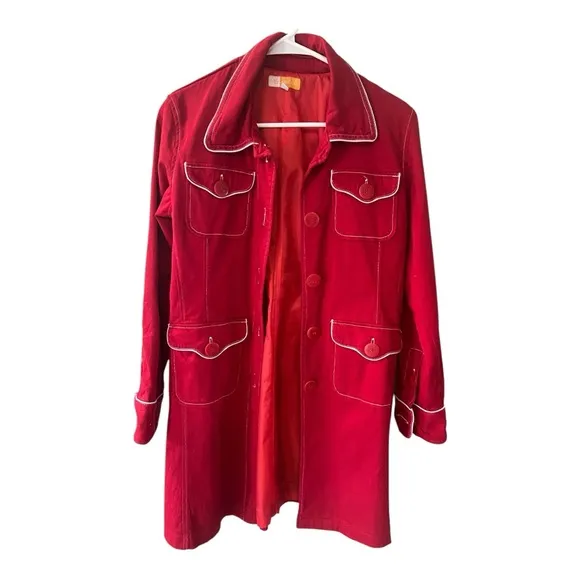 TULLE Women’s Lightweight Red Peacoat Size M
