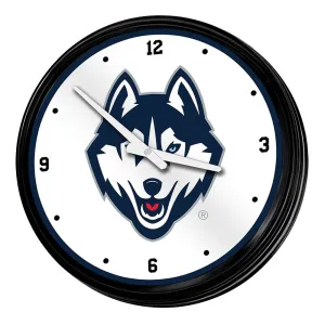 UConn Huskies: Retro Lighted Wall Clock