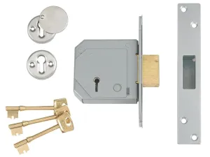 Union 3G114E 5 Lever Mortice Deadlock C-Series 67Mm 2.5In Satin Brass