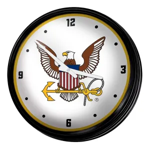 US Navy: Eagle - Retro Lighted Wall Clock