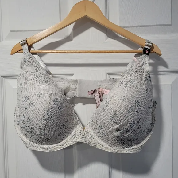 victoria secret bra 44DDD light blue with flower details NWT