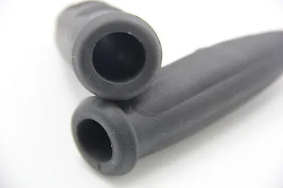 Vintage Bicycle Bike Grips Black 22.2mm Anti-Slip Flat Bar Rubber