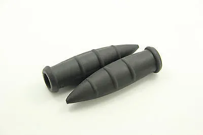 Vintage Bicycle Bike Grips Black 22.2mm Anti-Slip Flat Bar Rubber