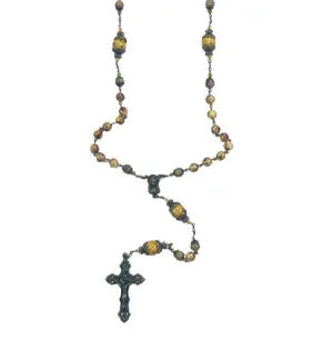 Vintage Rustic Rosary - Brown