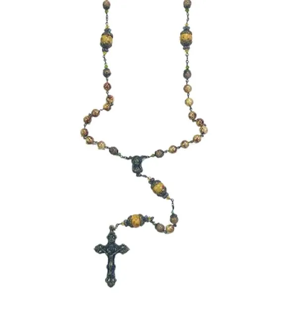 Vintage Rustic Rosary - Brown