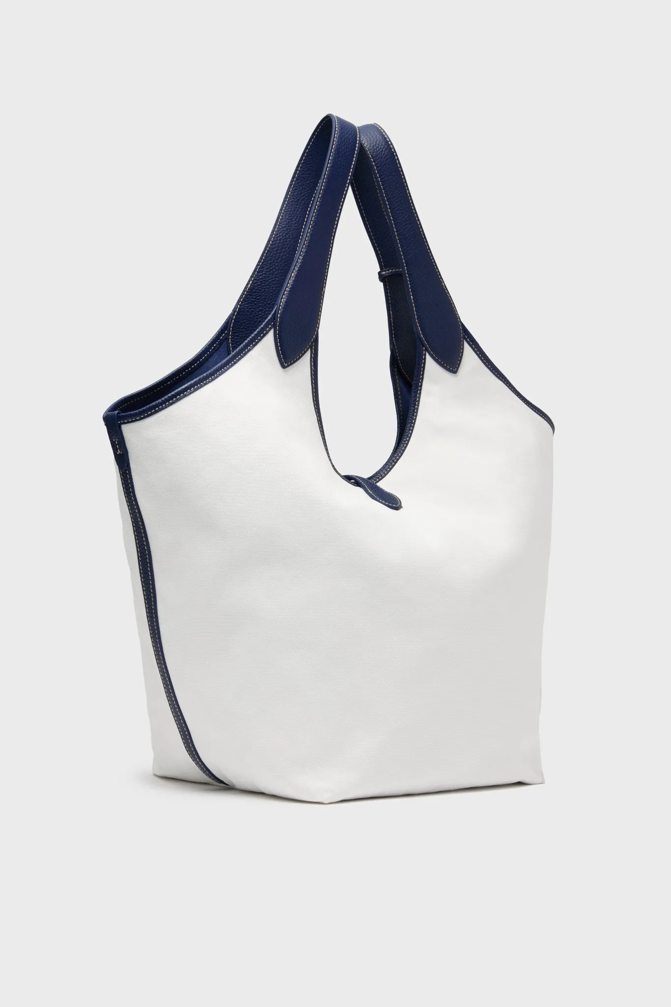 White and Ink Polo Large Canvas Tote