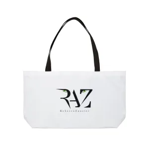 White Weekender Tote Bag - RAZ Logo