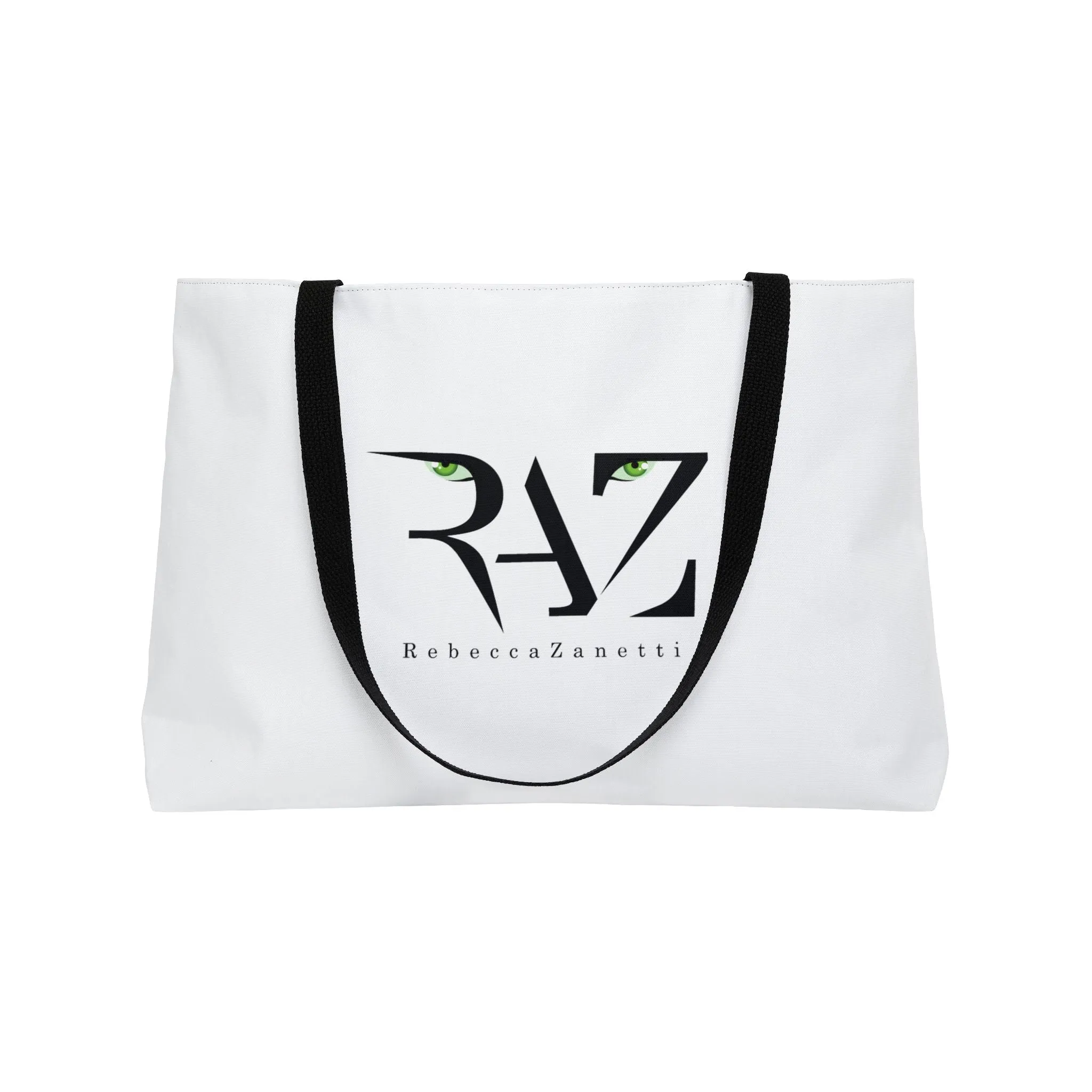 White Weekender Tote Bag - RAZ Logo