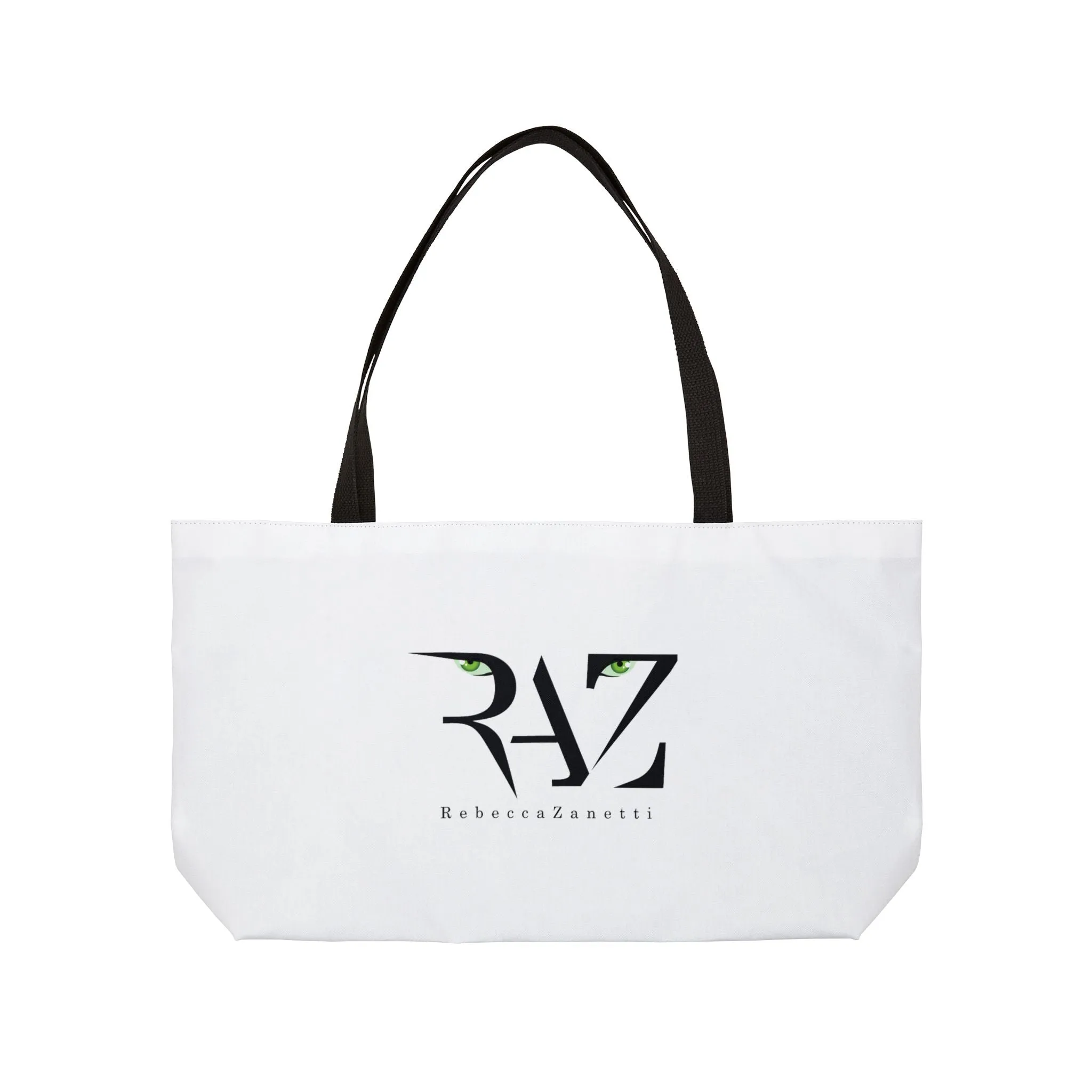 White Weekender Tote Bag - RAZ Logo