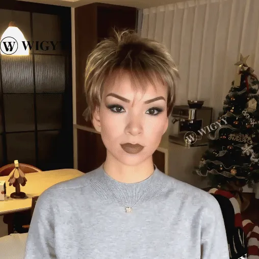 Wigyy Pixie Cut Hairstyles Daily Use Straight Elegant Wigs