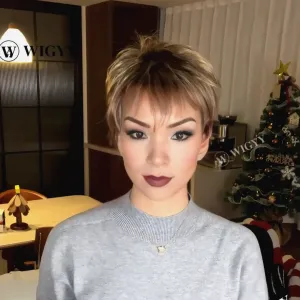 Wigyy Pixie Cut Hairstyles Daily Use Straight Elegant Wigs