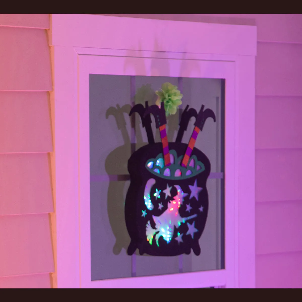 Witch Cauldron 3D LED with Diffusing Film Window Décor