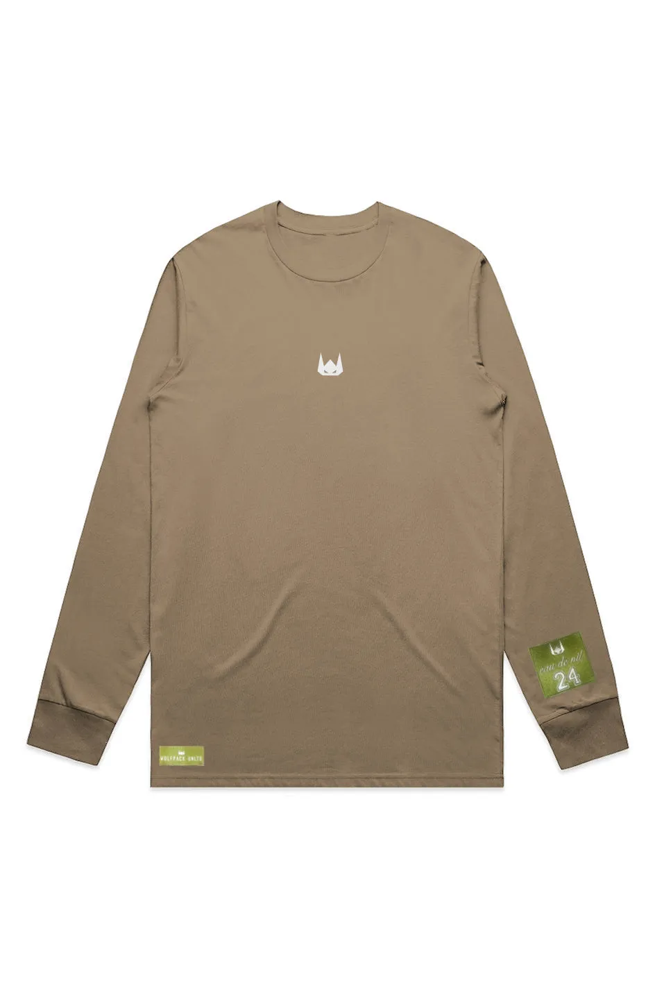 WOLFPACK UNLTD "STATEMENT" LIGHTWEIGHT TEE L/S EMBROIDERED LOGO | SAND
